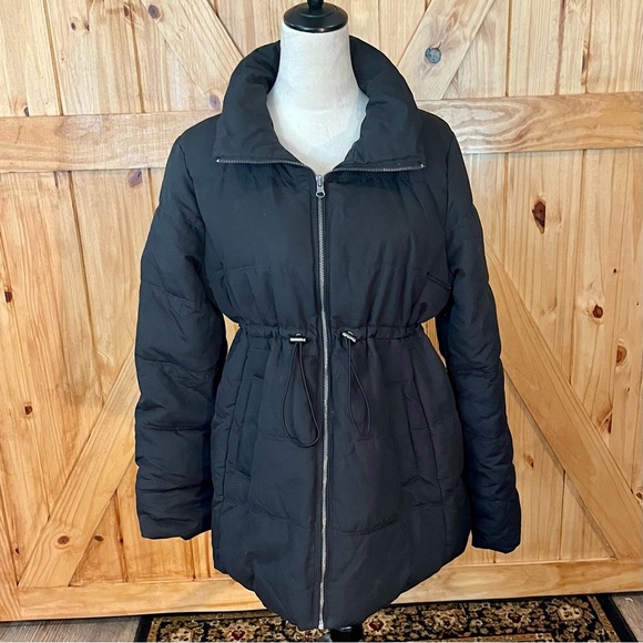 Old Navy Black Puffer Jacket with High Collar and Mid-Length Design - Picture 11 of 11